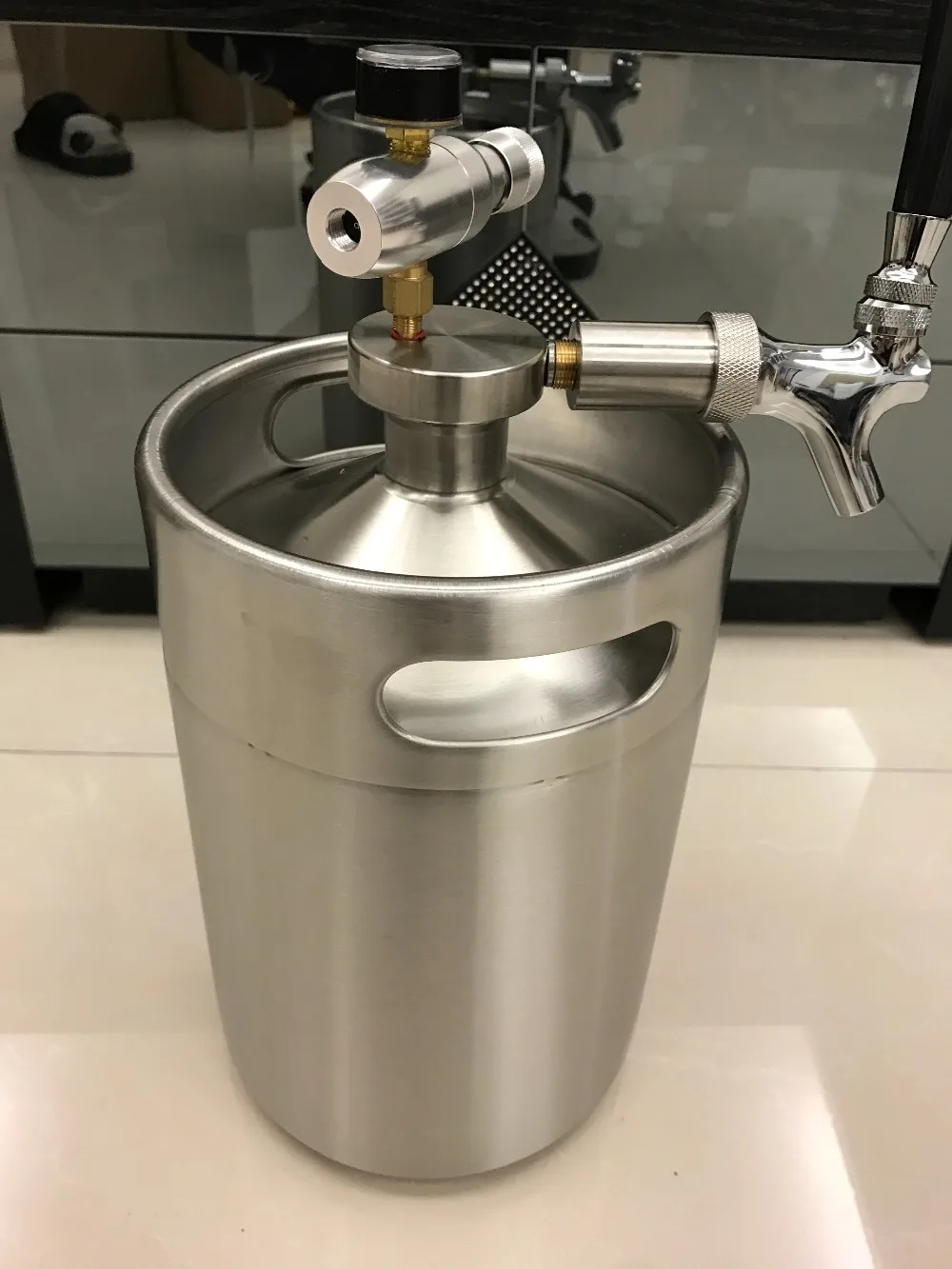 Homebrew 5L мини бочонок 304 нержавеющий пивной Ворчун + копье с краном кран СО2 инжектор