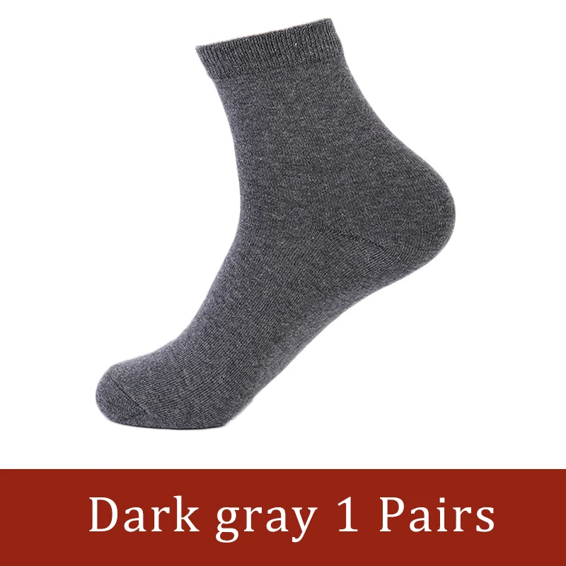 1 pair Casual Men's Business Socks For Men Cotton Brand Crew Black White Gray Long Male Socks New Warm Autumn Winter 1 5 10 pairs - Цвет: 1 pair