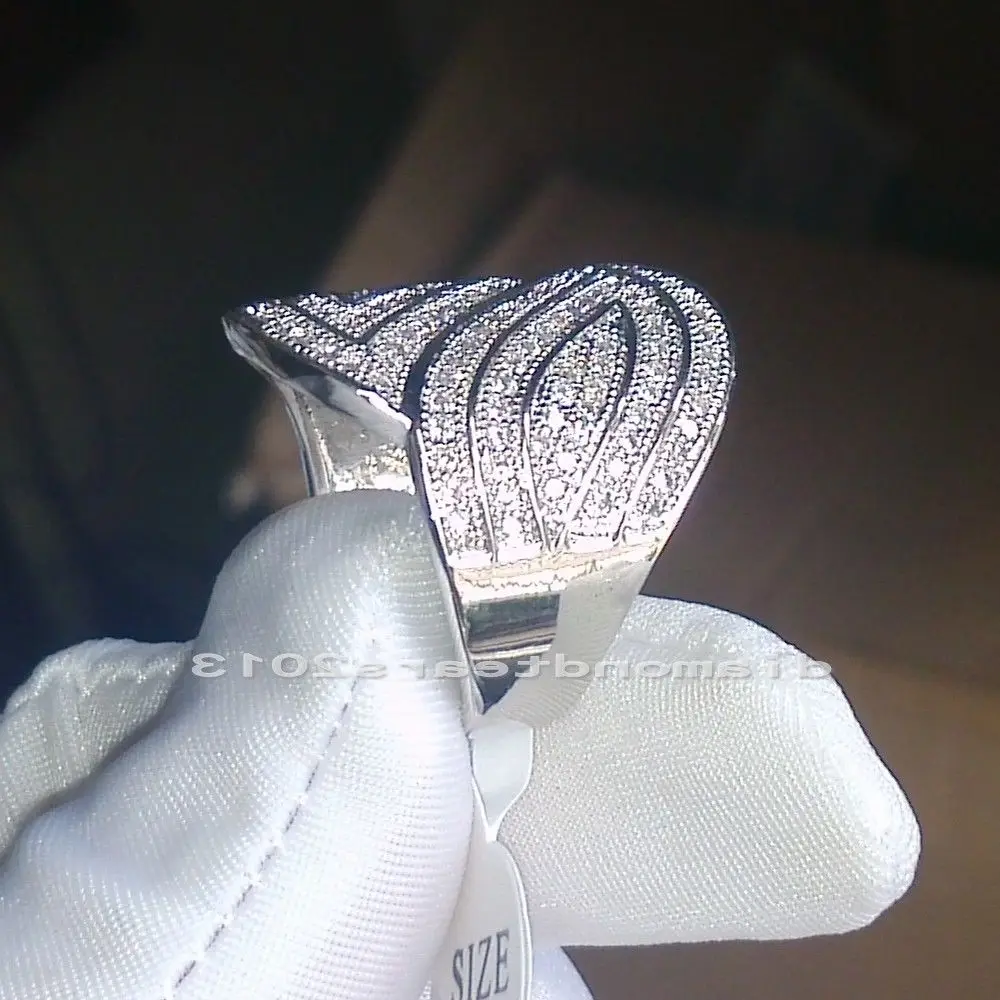 Роскошные ювелирные изделия Victoria Size5 10 обручальное кольцо из белого золота 10kt с