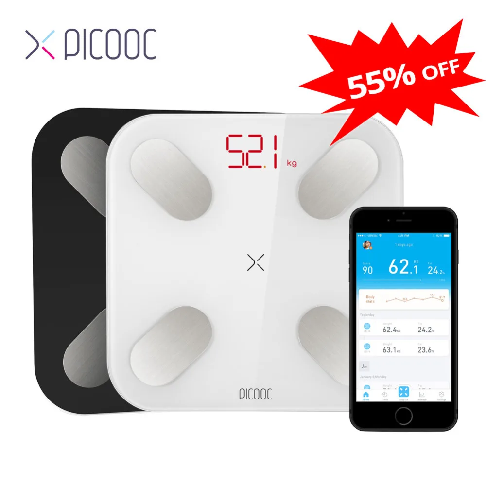 Напольные цифровые весы PICOOC mi ni измерительные 13 данных такие как B MI Smart с