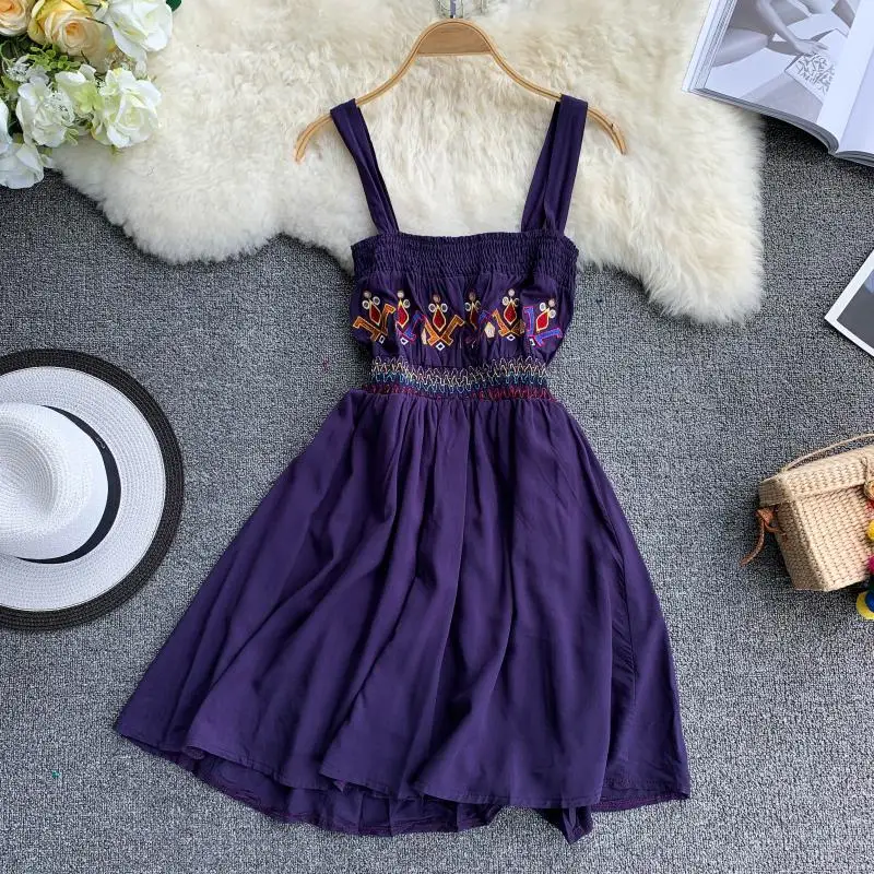 Женское платье ALPHALMODA Пляжное Платье с цветочной вышивкой в богемном стиле на