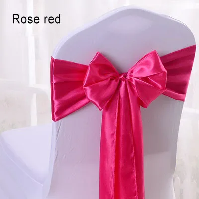 Rose Red 17*275 см атласная бабочка стул пояс лента для гостиницы банкета Свадебная вечеринка украшение красный/синий/желтый разноцветный SD69 - Цвет: Rose Red