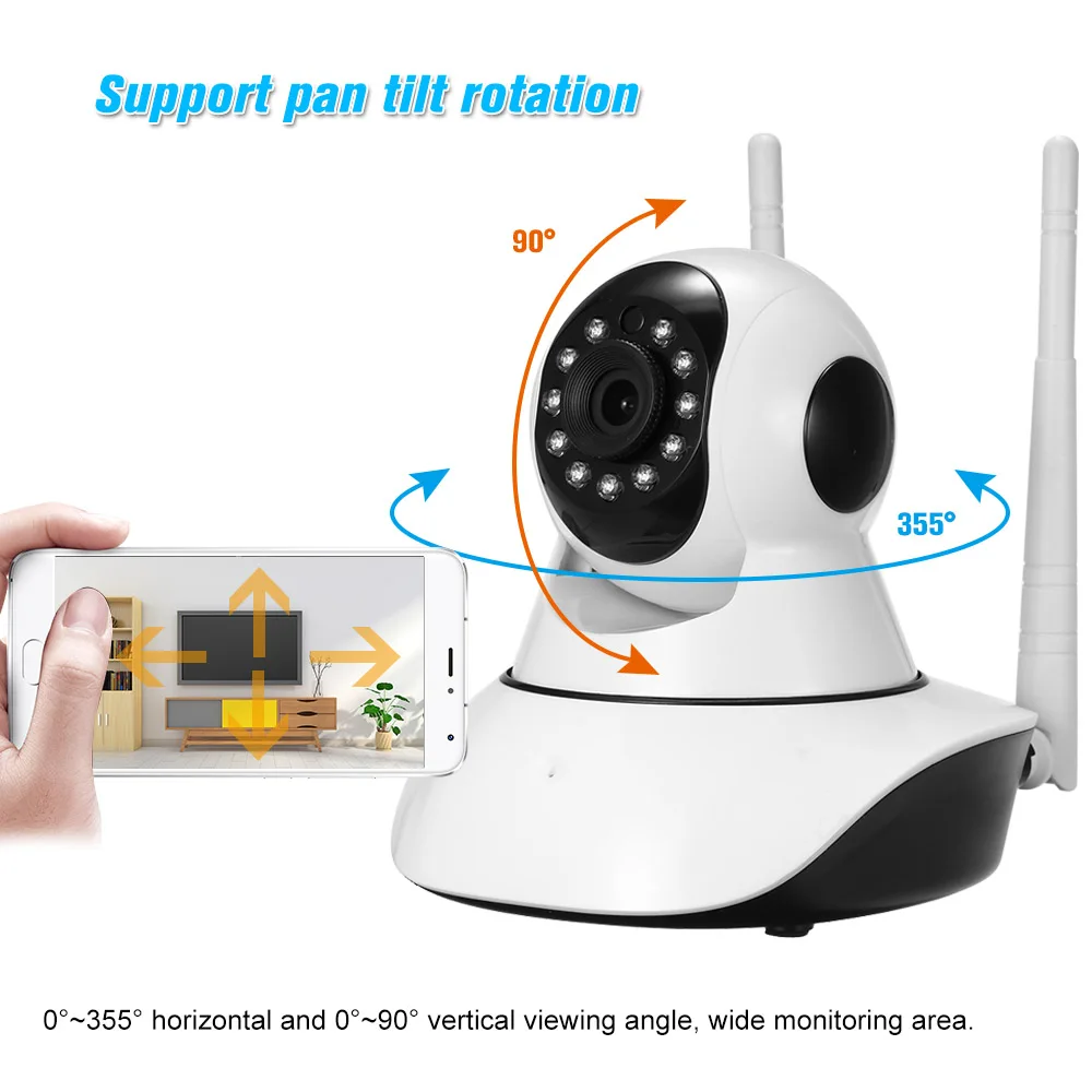 Беспроводная 720P камера безопасности WiFi IP P2P телефон дистанционное управление Сеть PTZ