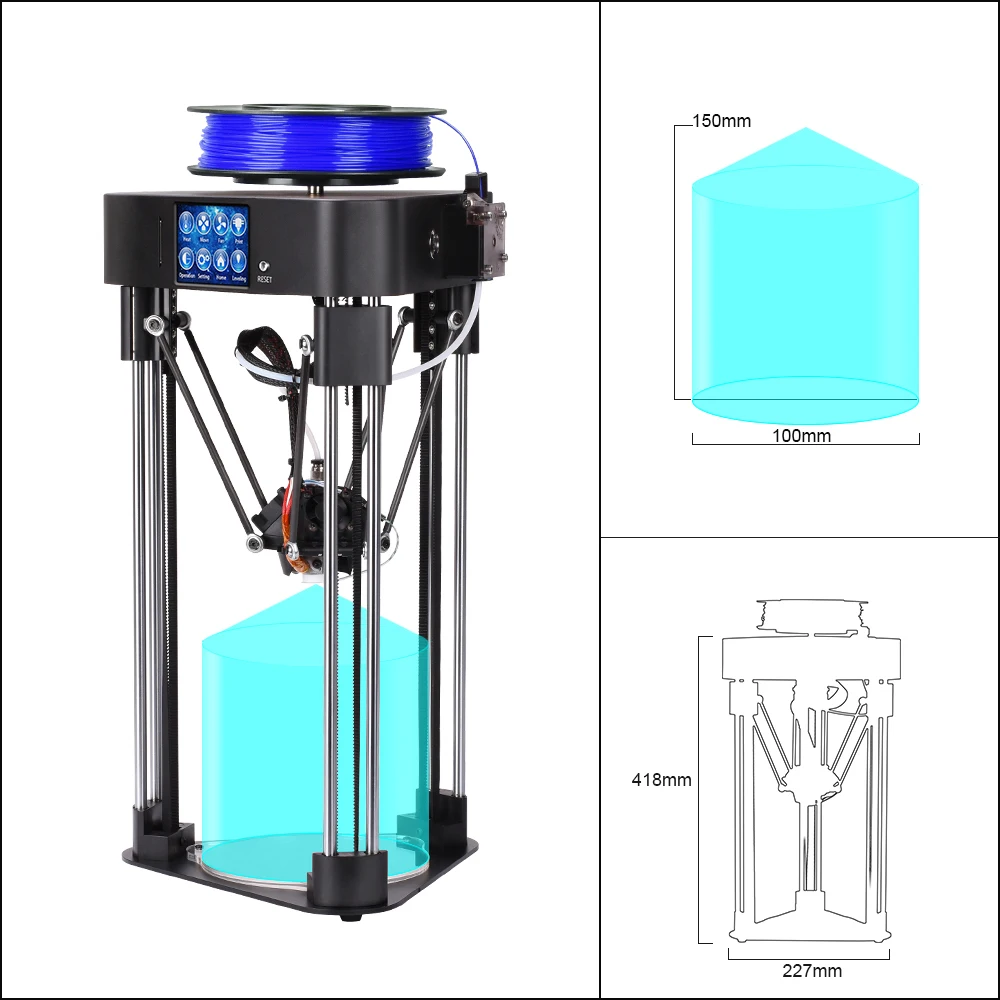 BIQU маг мини 3D принтеры desktop высокой точности impressora 3d полный в сборе с HD сенсорный