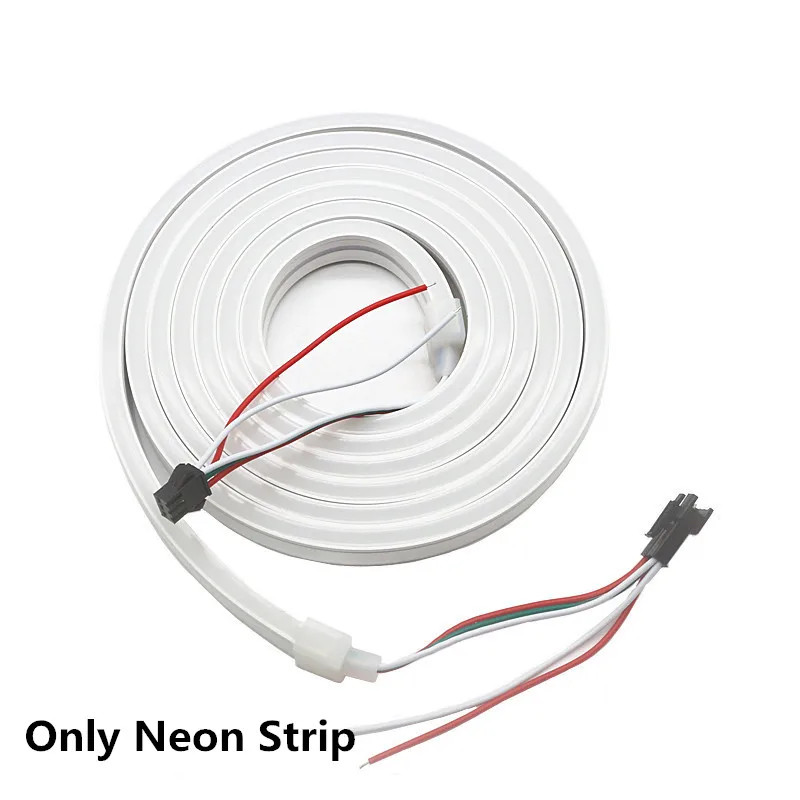 2 м RGB led Neon pixel Rope DC 5 В WS2812B WS2812 водонепроницаемая лампа дневного света лента полноцветный пиксельный адресуемый индивидуально неоновый свет - Испускаемый цвет: Only Neon Strip