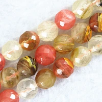 fashion watermelon tourmaline 4mm 6mm 8mm 10mm 12mm 14mm faceted round loose beads diy jewelry 15 b497