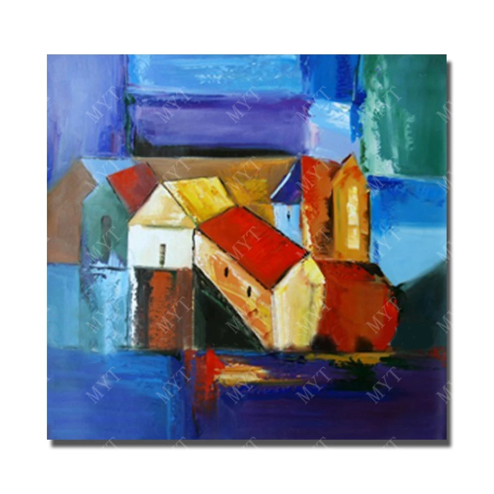 Деревенская жизнь пейзаж картина маслом ручной рисунок репродукция акриловая