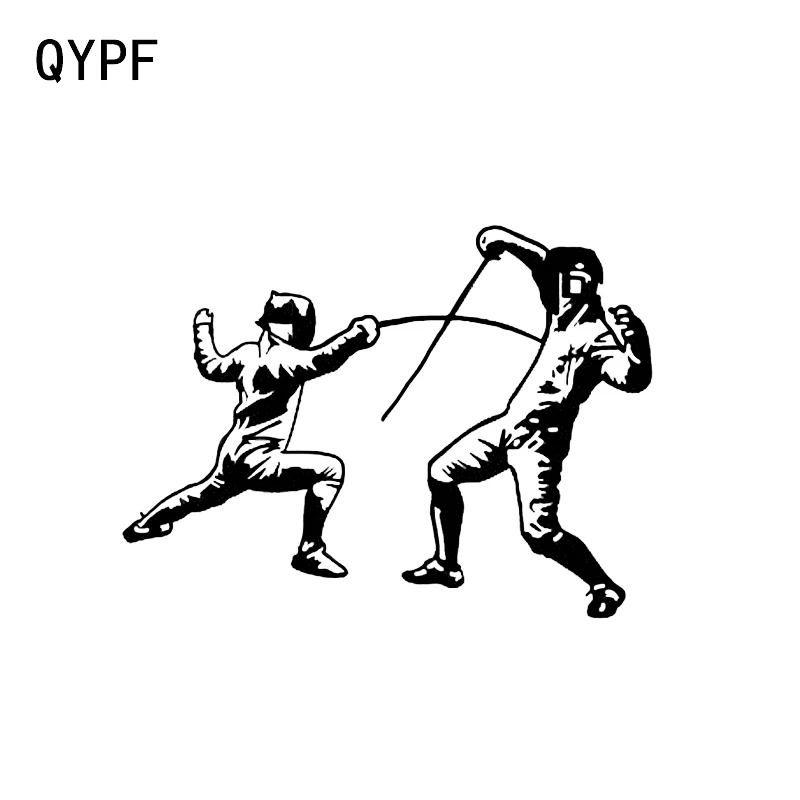 QYPF 14 5*10 8 см Спорт Фехтование Боевая машина стикер виниловый силуэт аксессуары