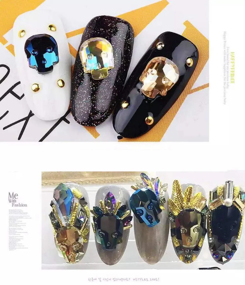Стразы для дизайна ногтей с плоской задней стороной без горячей фиксации