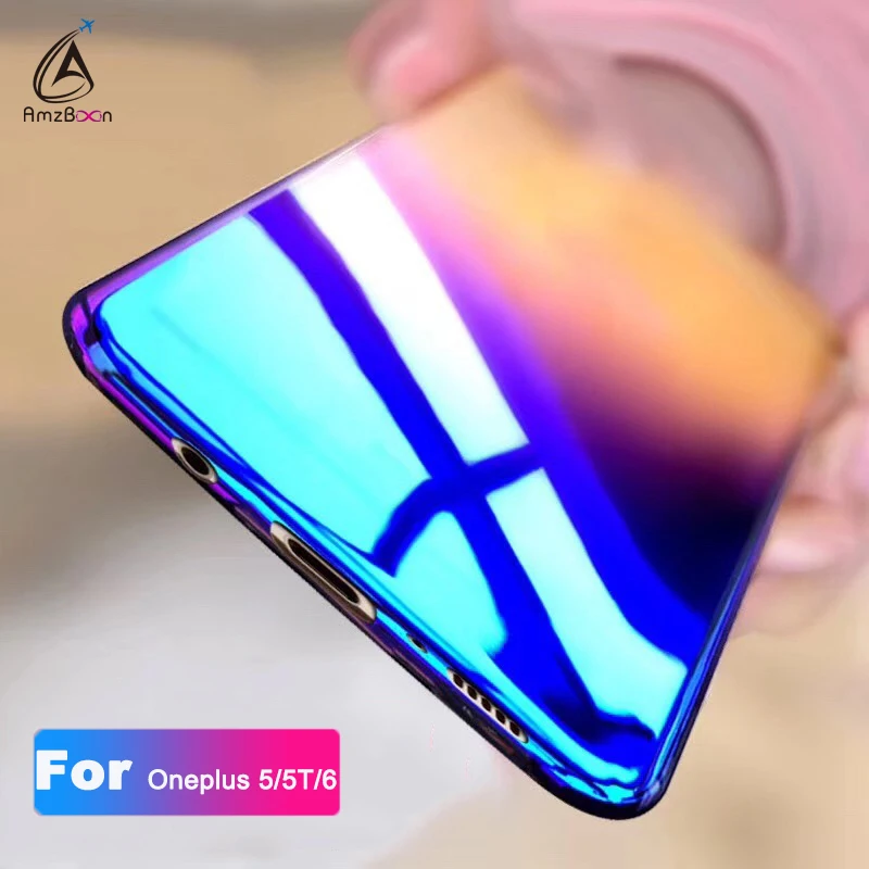 Amzboon Case For Oneplus 6 Luxury Aurora Gradient Color Transparent Cover 5T Phone case Light Slim PC Coque 1+5 | Мобильные телефоны