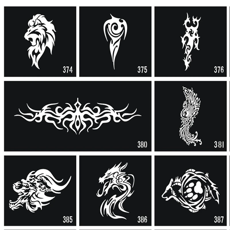 100 шт. Блестящий трафарет для рисования татуировок трафареты с аэрографом