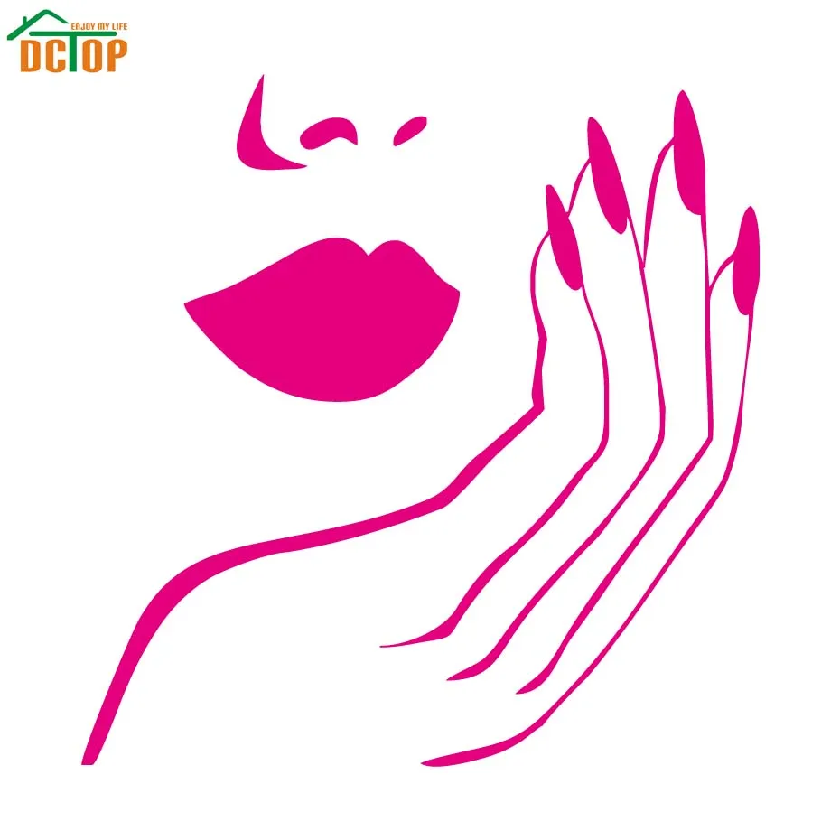 Hot Pink Салон красоты для девушек, наклейки на стену для девочек, спальни, сексуальная женщина, маникюрный салон, самоклеющиеся наклейки на стены, домашний декор - Цвет: Hot Pink