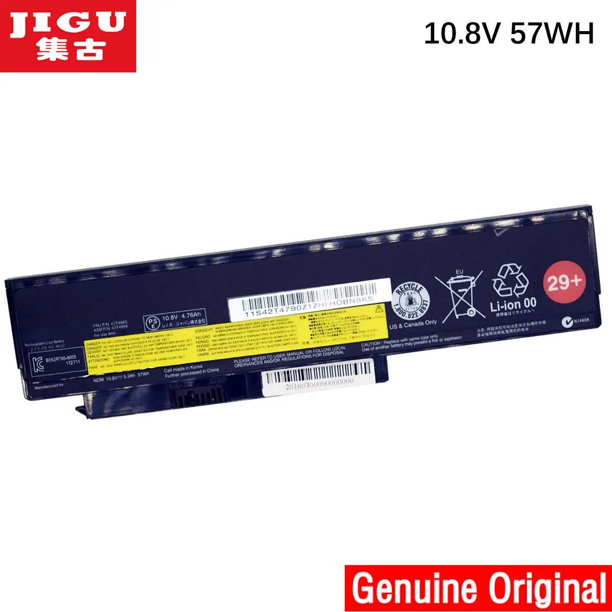 JIGU 42T4861 42T4862 42T4873 42Y4874 Оригинальный аккумулятор для ноутбука Lenovo ThinkPad X220 X220s X220i 11 1 V