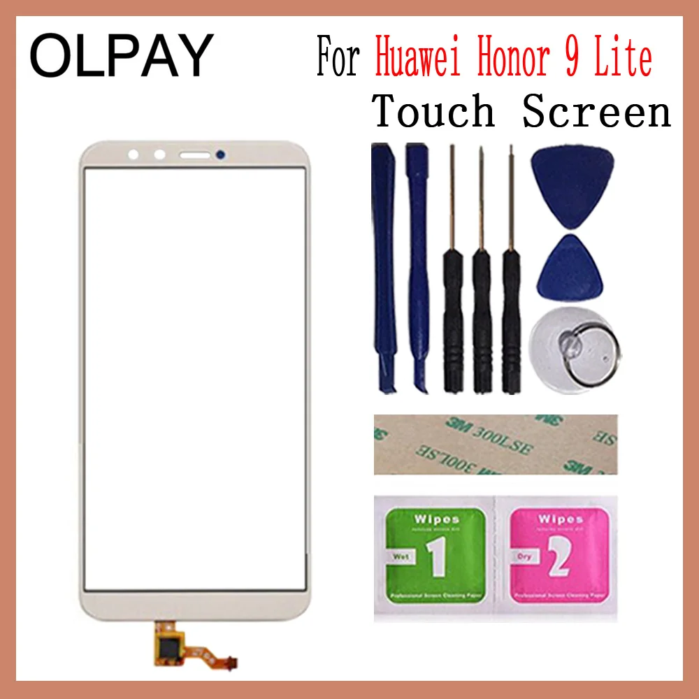 Gold With Tools OLPAY 5,65 '' сенсорный экран для huawei Honor 9 Lite сенсорный экран дигитайзер Панель переднее стекло объектив сенсор Замена - Цвет: Gold With Tools