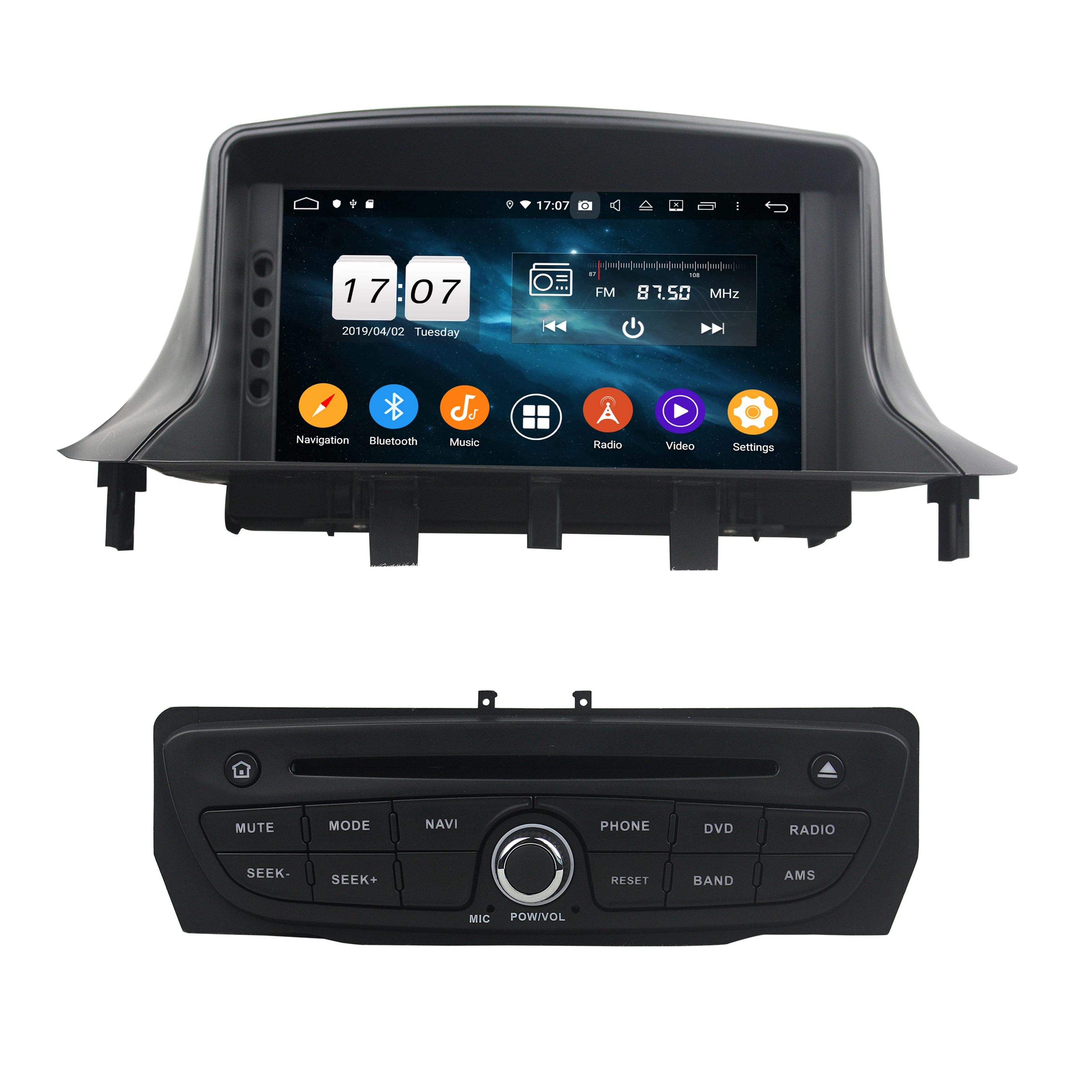 Автомагнитола PX6 4 Гб + 64 ГБ 6 ядер 7 дюймов Android 10 DVD GPS для Renault Megane III Fluence 2009 2016 Bluetooth 5