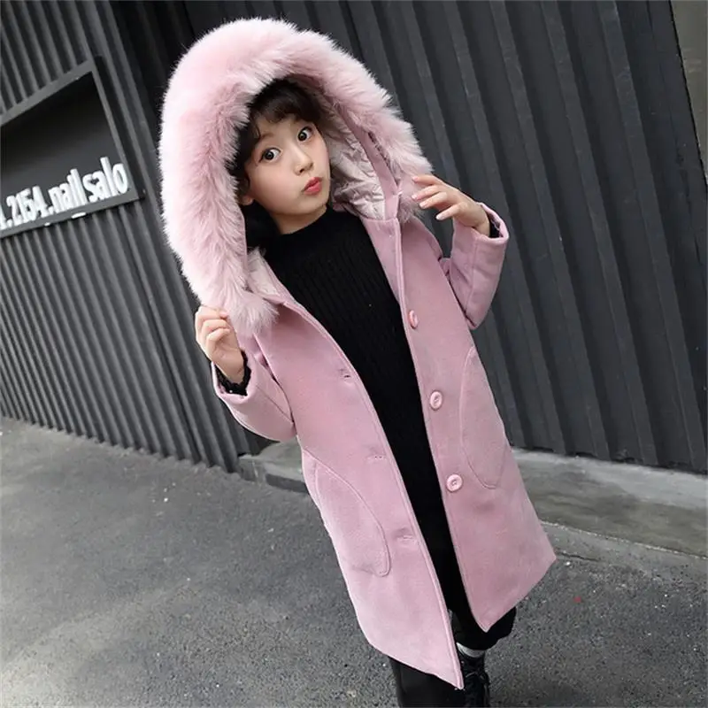 Детская верхняя одежда для девочек осенне-зимнее длинное пальто детская