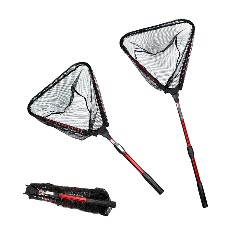 

RUNATURE 97cm Retractable Fishing Net Telescoping Foldable Landing Net Aluminum Alloy Frame Carp Fishing Tackle