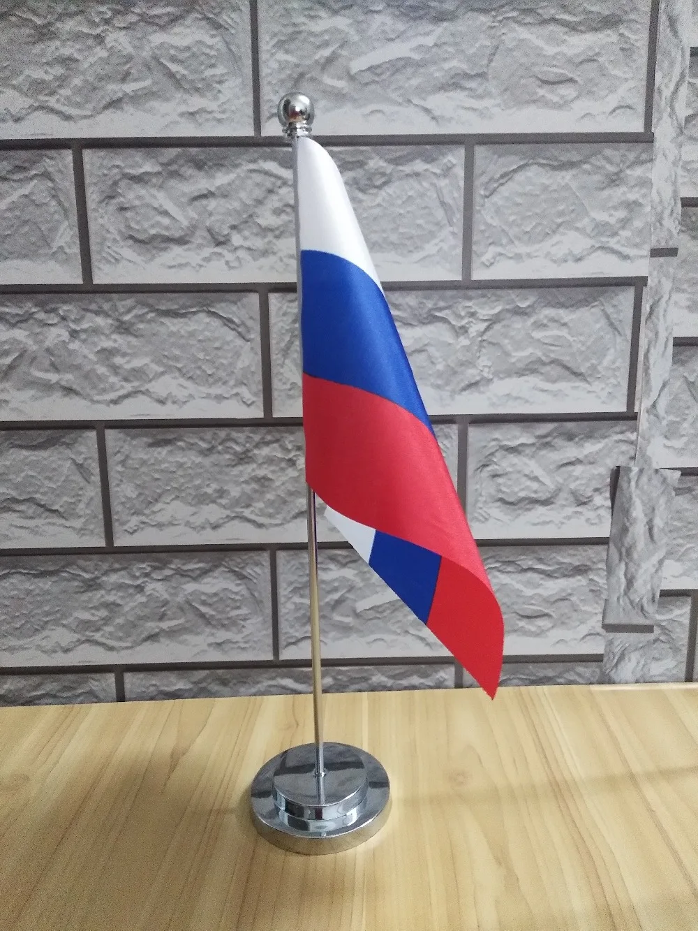 Специальный оптовый российский настольный флаг 14*21 см и золотой флагшток/Серебряный флагшток для подписи/переговоров/украшения