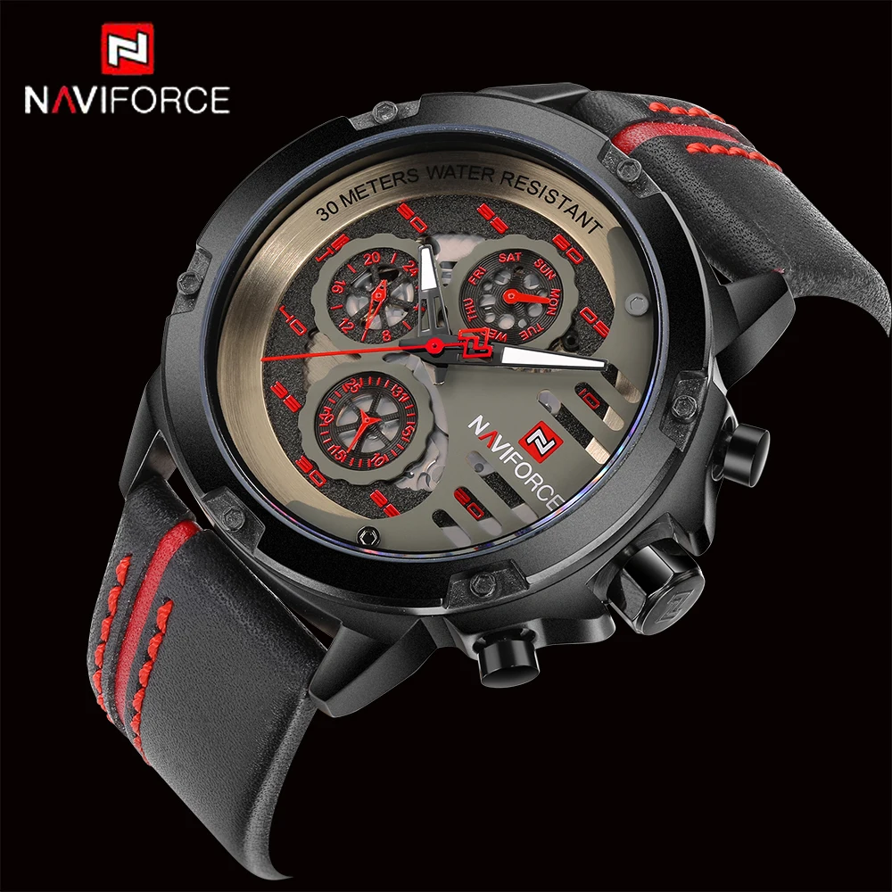 

NAVIFORCE Luxury Brand Men's Sport Watches Leather Quartz Watch Waterproof Date Clock Military Wrist Watch relogio masculino