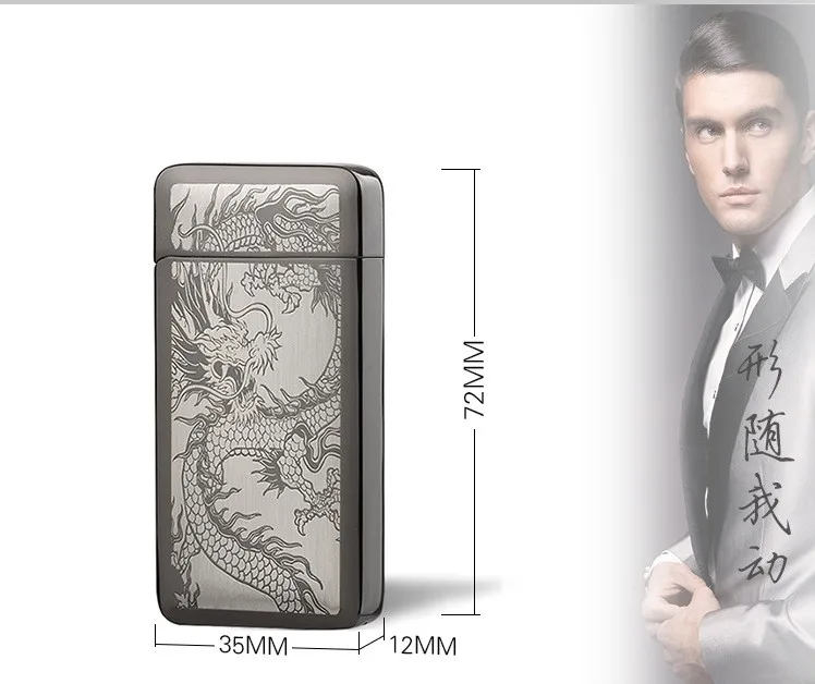 New Double Fire Cross Dual Arc Pulse Lighter USB Rechargeable Flameless Light Sensitive Electronic Cigarette Lighters encendedor | Дом и сад