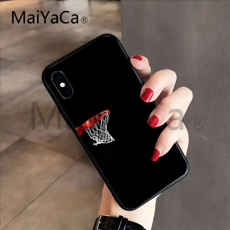 MaiYaCa баскетбольный черный ТПУ мягкий резиновый чехол для телефона iphone 7 7plus X 8 8plus и