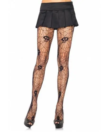 

Fashion Womens Lady Girls Black Sexy net Pattern Jacquard Stockings Pantyhose Tights skull Woman