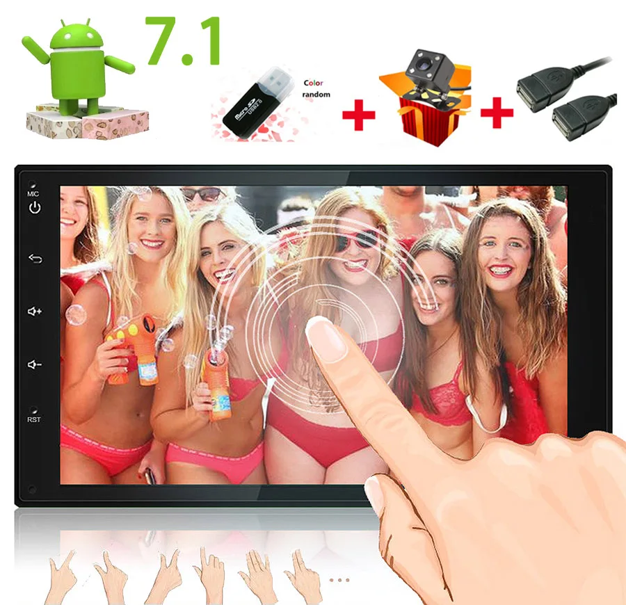 Новый 2 din android 7 1 автомобиль радио Авто bluetooth двойной мультимедиа системы