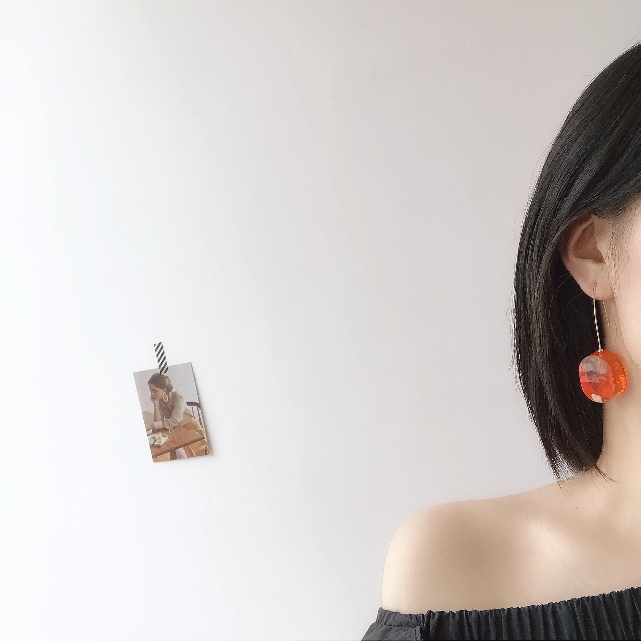 HUANZHI 2019 новые корейские прозрачные геометрические круглые шарики из смолы