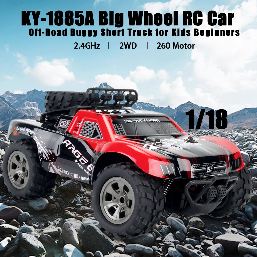 2 4 GHz 1:18 2WD KY 1885A Big Wheel RC автомобиль внедорожник 18 км/ч высокая скорость