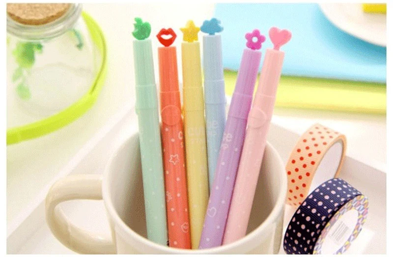 DIY милые Kawaii высокое качество ручка красочные пластиковые мультфильм маркер с