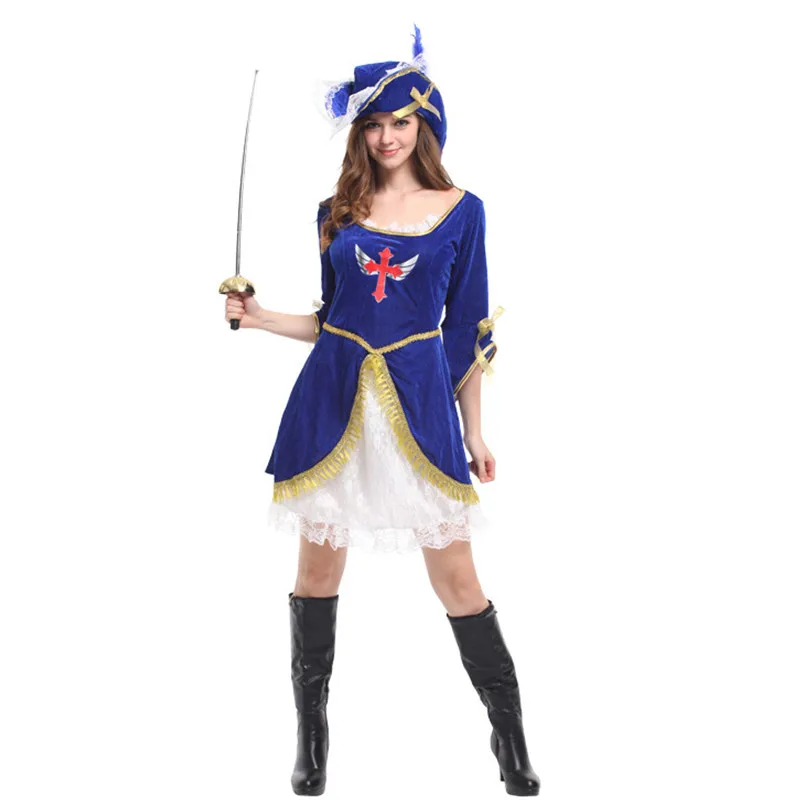 Женский костюм воина на Хэллоуин пирата рыцаря крестоносца косплей карнавал