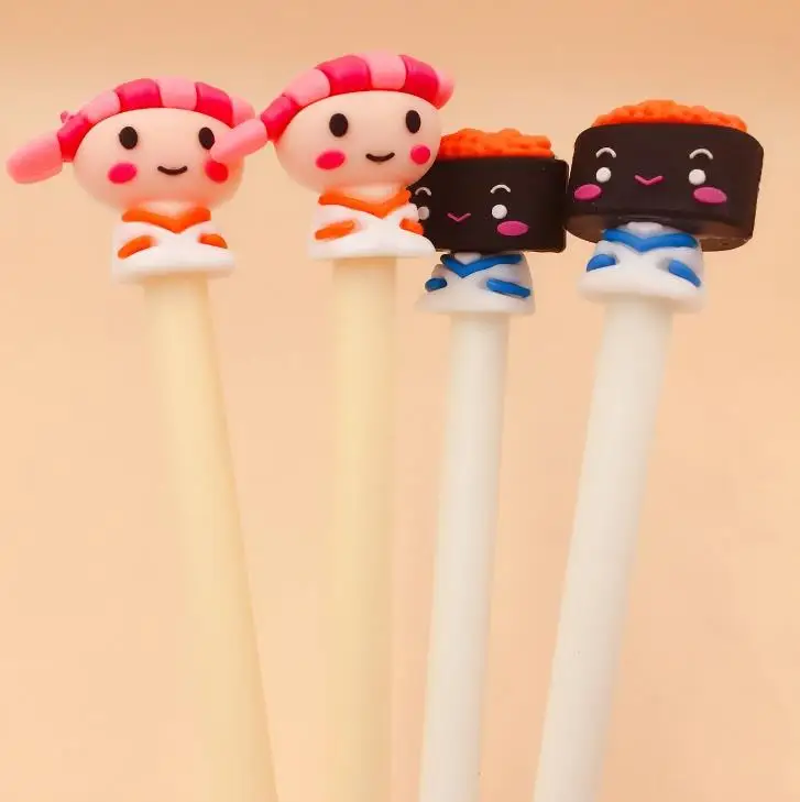 4 шт./компл. Kawaii Японская еда суши человек силиконовая гелевая ручка студенческие