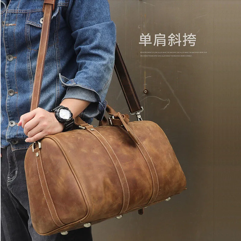 BOLEKE винтажная сумка для багажа мужские дорожные сумки bolsa de viagem grande couro masculina crazy