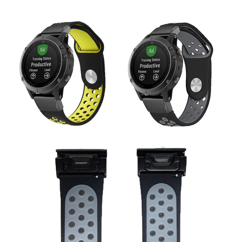 Ремешок силиконовый сменный для смарт часов спортивный браслет Garmin Fenix 3 HR 5 5X 22 мм