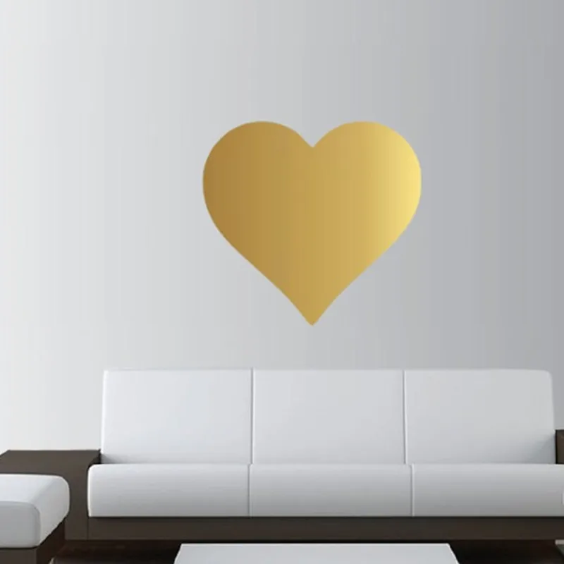 

Наклейка на стену с большим сердцем виниловые сердечки металлические золотые офисные украшения для детской комнаты съемные настенные накл...