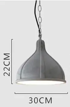 C 300mm x 200mm LuKLoy промышленный современный бетонный подвесной светильник винтажный цементный кухонный бар светодиодный подвесной потолочный светильник прикроватный светильник - Цвет корпуса: C 300mm x 200mm