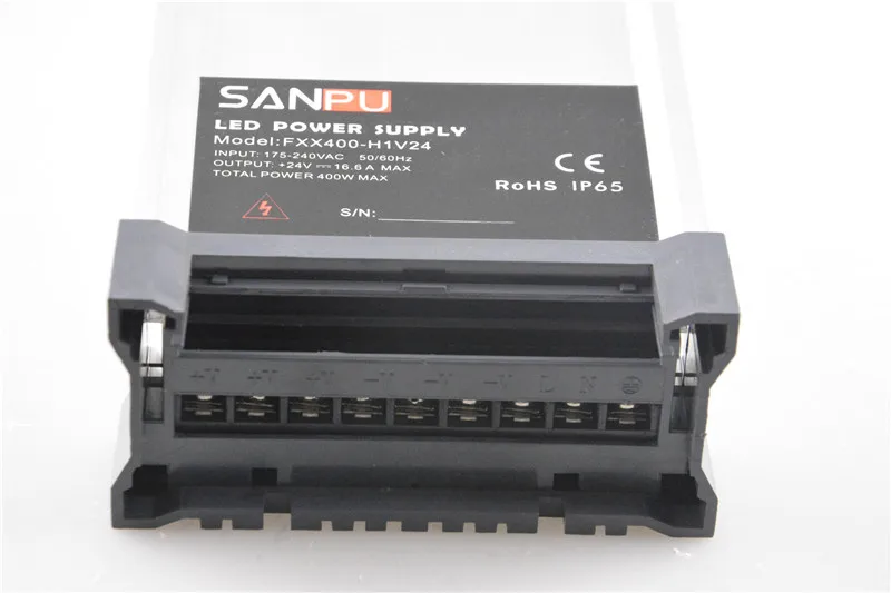 Sanpu smps светодиодные источники питания 400 W 24 V непромокаемые переключающие драйверы 220 V 230 V AC/DC трансформаторы для освещения полная загрузка контейнера оптом