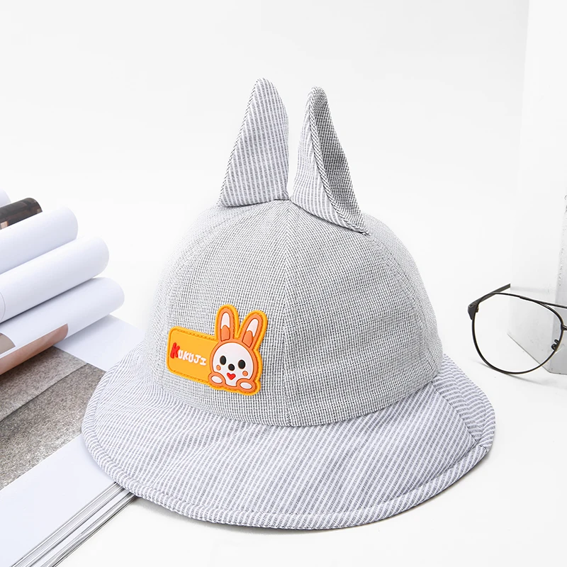 2019 Children's basin cap Spring and summer new boy sunshade hat girl cute cartoon rabbit baby fisherman kids beanies | Детская