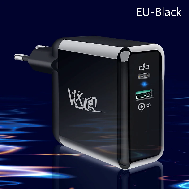 Для iPhone 11 Pro PD зарядное устройство type C USB 36 Вт Быстрая зарядка 3,0 двойной порт быстрое зарядное устройство для samsung huawei PD3.0 QC3.0 зарядка