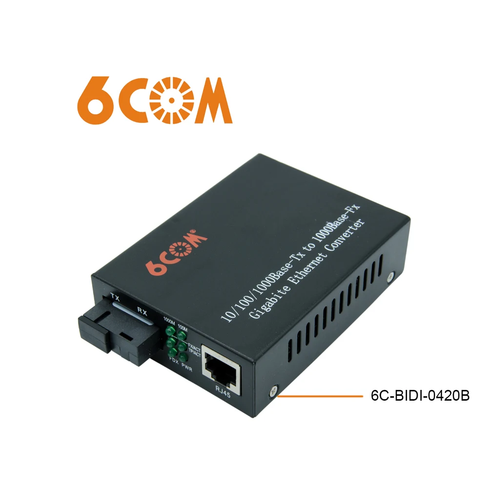 6COM один медиа-конвертер Gigabit Ethernet конвертер 1 25 ГБ/сек. BIDI SMF SC волокно 10/100/1000Base-TX