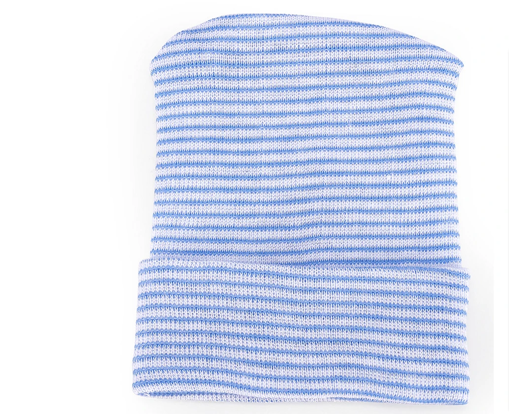 Синий Детская шляпа Кепки леденцового цельного цвета Цвета для маленьких мальчиков и девочек, шапки-бини Шапки из хлопка шапка шапочки для младенцев, малышей высокое качество регулируемый - Цвет: Синий