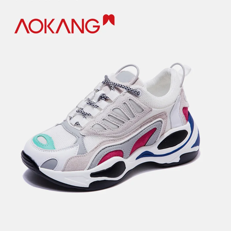 Женская Повседневная обувь AOKANG Tenis Feminino на толстой подошве платформе со