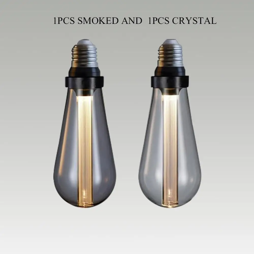 Smoked and Crystal GANRILAND ламповый светильник Эдисона, винтажный простой светильник ST64, ретро Ностальгический индивидуальный креативный E27 85 V-264 V, дымчатый серый светодиодный светильник - Испускаемый цвет: Smoked and Crystal