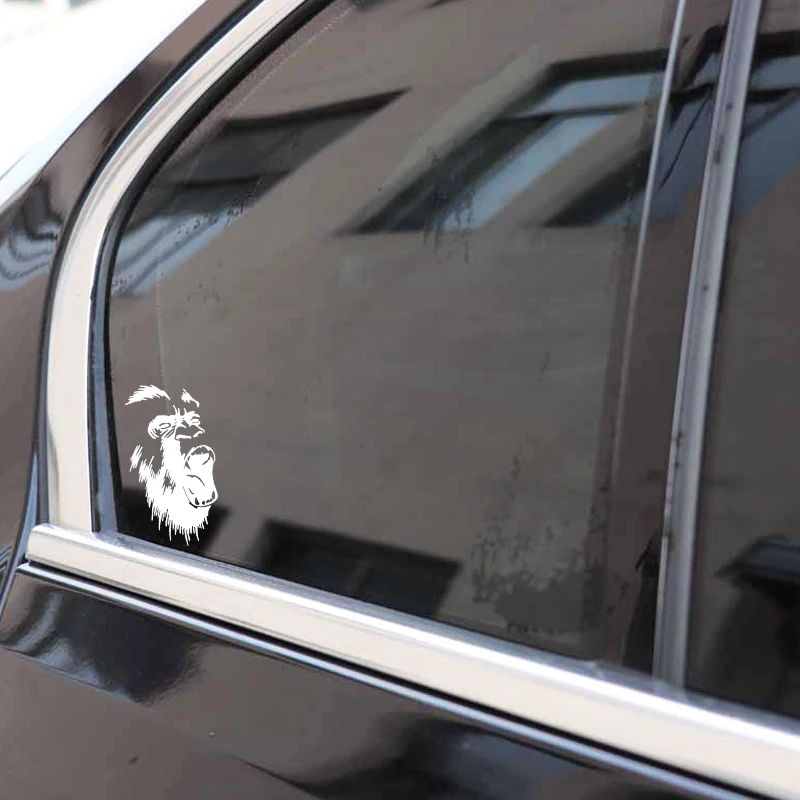 

YJZT 12.3CM*17CM Howling Chimpanzees Decor Accessories Car Sticker Car Door Vinyl Decal Black/Silver C4-1824