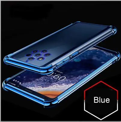 Для Nokia 9 Pureview чехол с воздушной подушкой прозрачный Кристальный Силиконовый противоударный чехол для телефона с полной защитой для Nokia 9 Pureview чехлы - Цвет: Синий