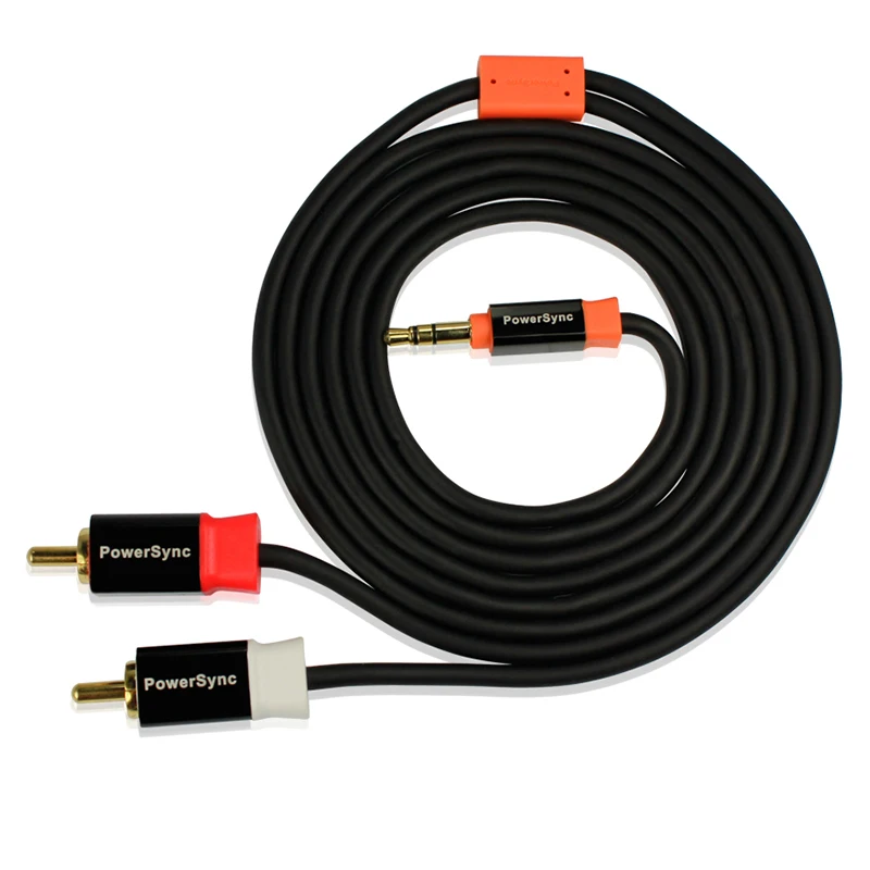 PowerSync HiFi 3.5 мм разъем RCA аудио Кабели мужчинами 2RCA 1.5 м кабель AUX для дома театр DVD