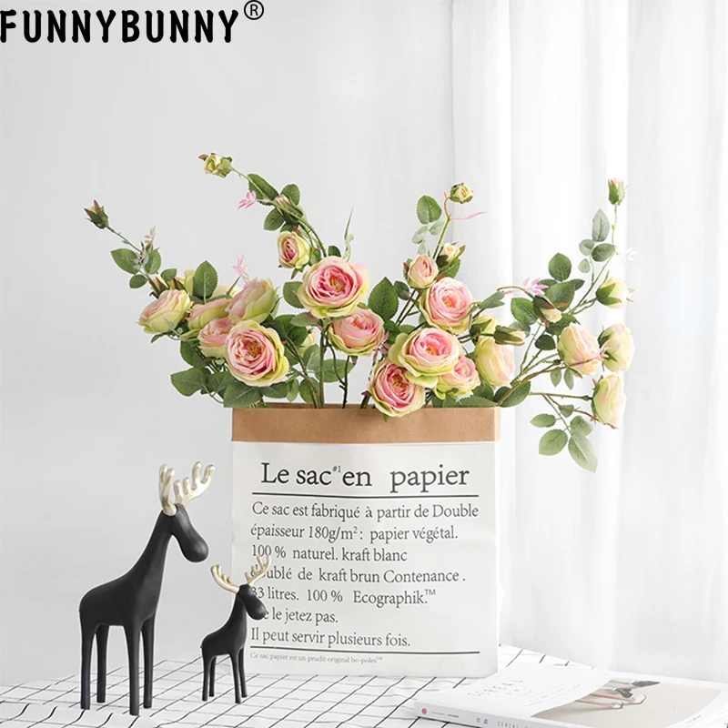 FUNNYBUNNY имитация цветка оптом одна Французская романтическая роза Свадебный