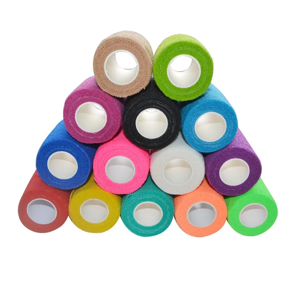 High Quality 12Pcs/Lot Athletic Tape 5cm*4.5m Nonwoven Self Adhesive Sport Elastic Bandage Strain Injury Support Strap | Красота и