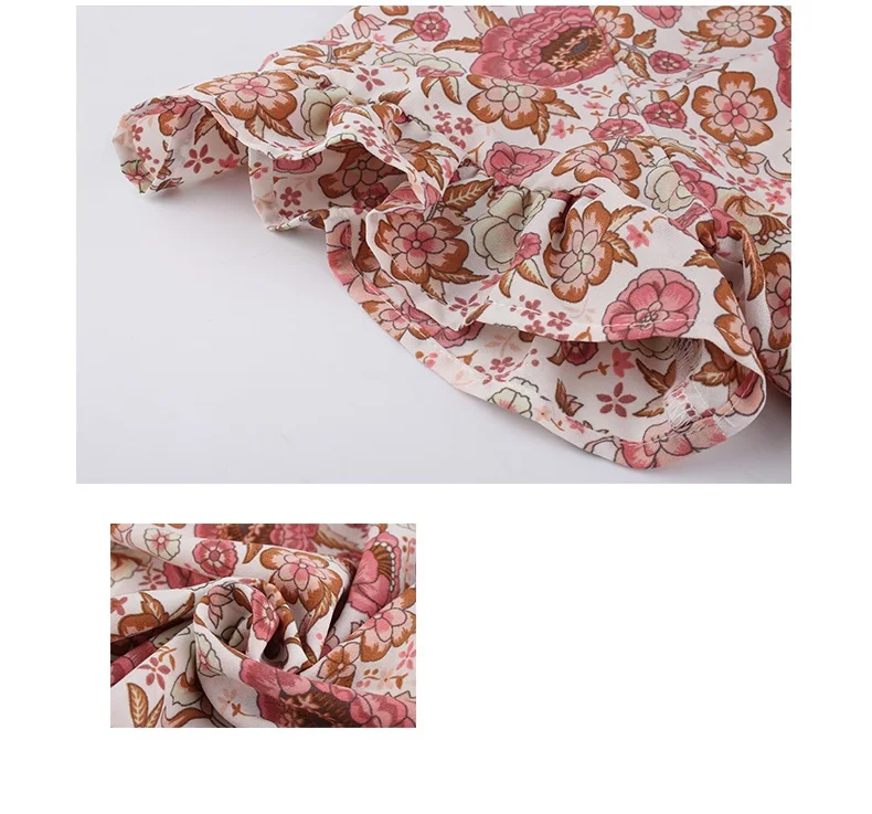 

Plus Size Dress Summer Dress Women Grace Floral Printed V-neck Chiffon Dresses Temperament Party Dress Simplicity Female Clothes