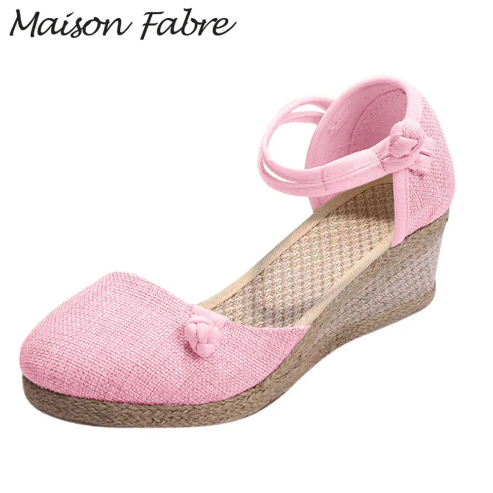 Сандалии SAGACE женские с ремешком на щиколотке пляжные босоножки танкетке пряжкой